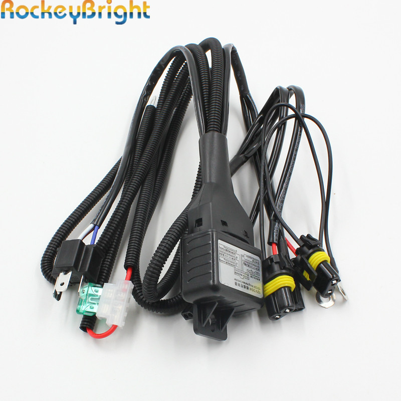 Rockeybright H4 Bi Xenon headlight bulb controller HID xenon bulb H4 hi/lo headlamp relay cable wiri