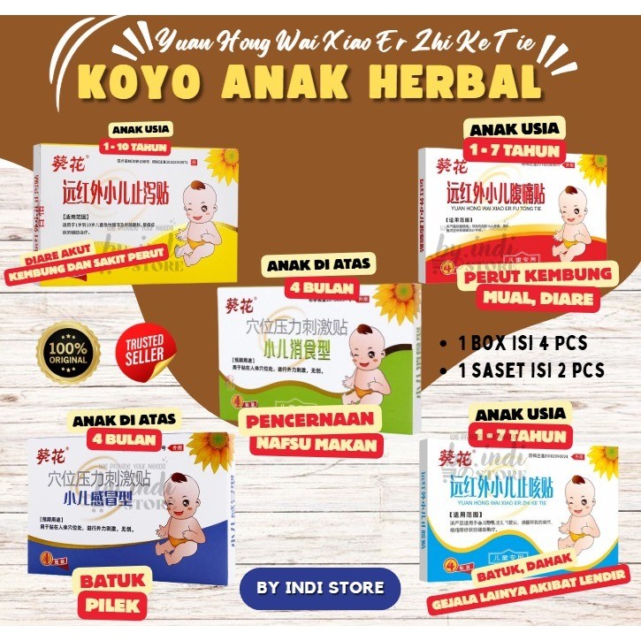 [1 BOX] Koyo / Plester Batuk Pilek - Bayi dan Anak Obat Cina "Yuan Hong Wai Xiao Er Zhi Ke Tie"