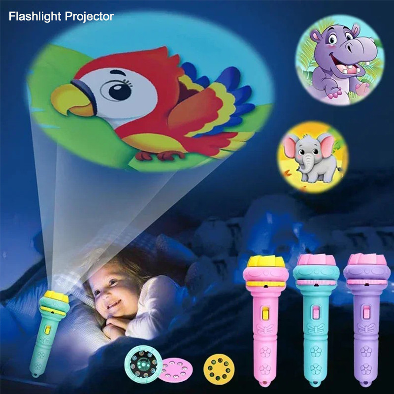 Flashlight Projector Torch Lamp Toy Cute Cartoon Creativity Toy Torch Lamp Flashlight Projector Toy 
