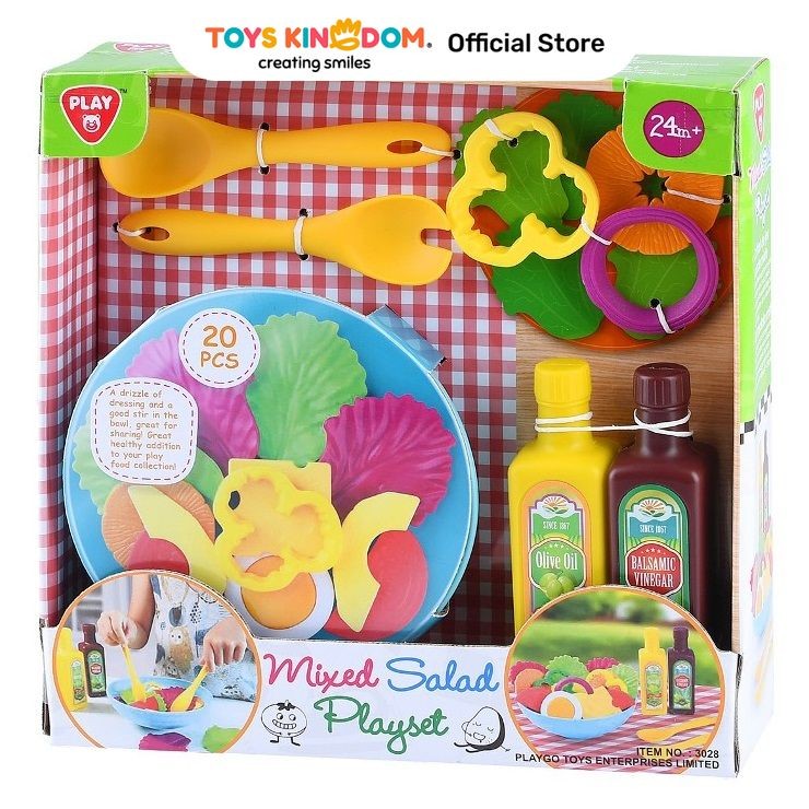 Toys Kingdom Playgo Playset Mixed Salad 3028 Toys Kids Toy Set Mainan Imajinatif Anak Koleksi Mainan