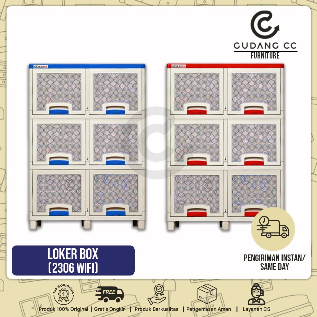 (GCC-FUR) Lemari Plastik Loker Box Napolly Tempat Penyimpanan Serbaguna 6 Pintu 10 Pintu Anti Air