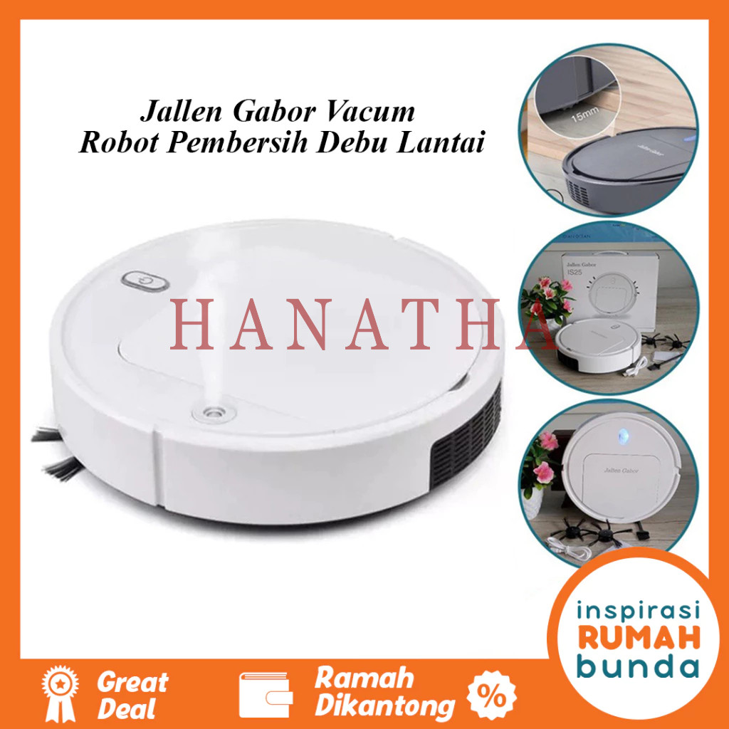 [VELFOX] Jallen Gabor Vacum Robot Pembersih Debu Lantai Smart Vacum Cleaner Robot Vacum Debu