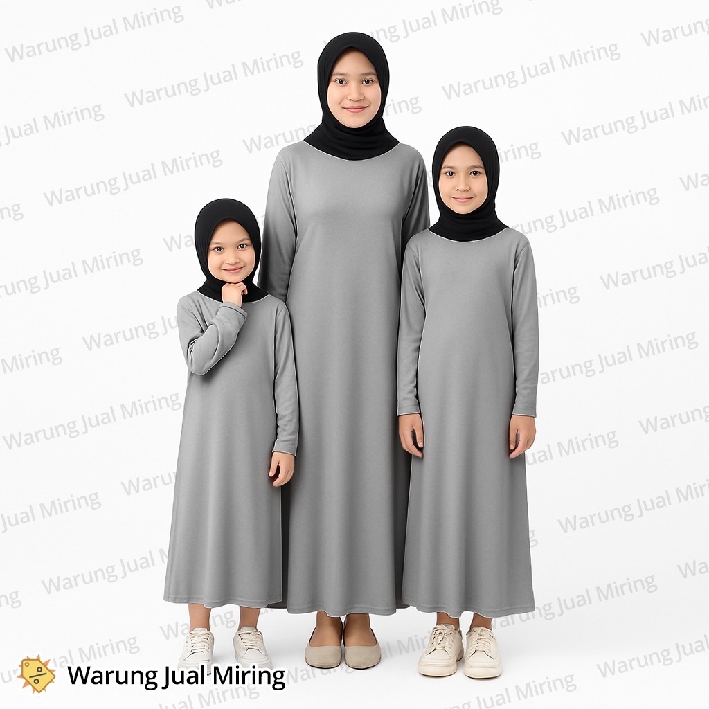 Baju INNER MANSET Gamis Lengan Panjang Jersey Perempuan Anak Remaja Dewasa Muslim Dress Jubah Pakaia
