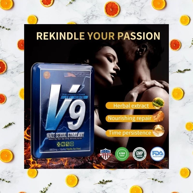 V9 ASLI ORIGINAL ISI 10 BUTIR MENAMBAH STAMINA PRIA OBAT HERBAL VITALITAS TAHAN LAMA KUAT
