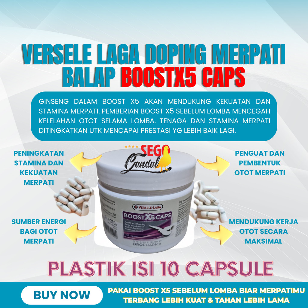 Versele Laga Doping Merpati Balap Pos Kentong Tinggi Kolong BoostX5 isi 10 capsule