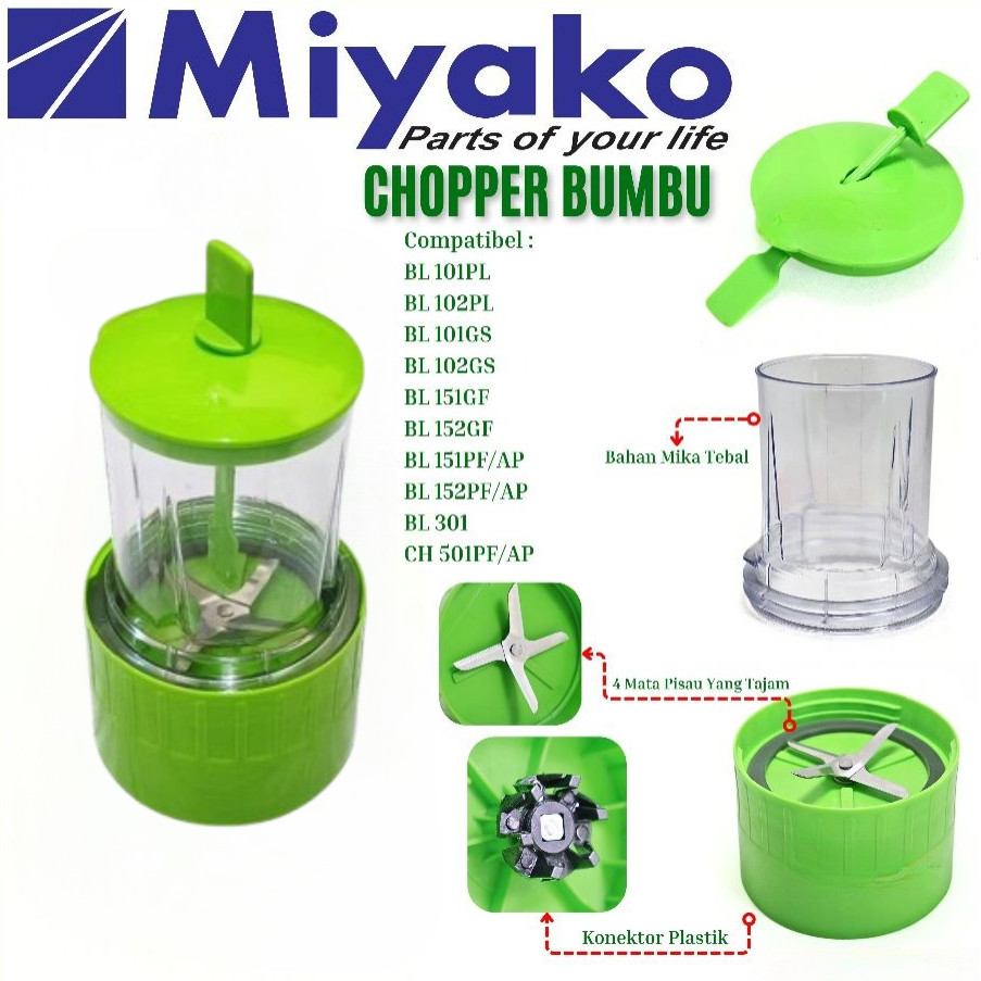 CHOPPER SET BLENDER BUMBU BASAH MIYAKO SET/GILINGAN BUMBU BLENDER MIYAKO/WET MILL BLENDER MIYAKO