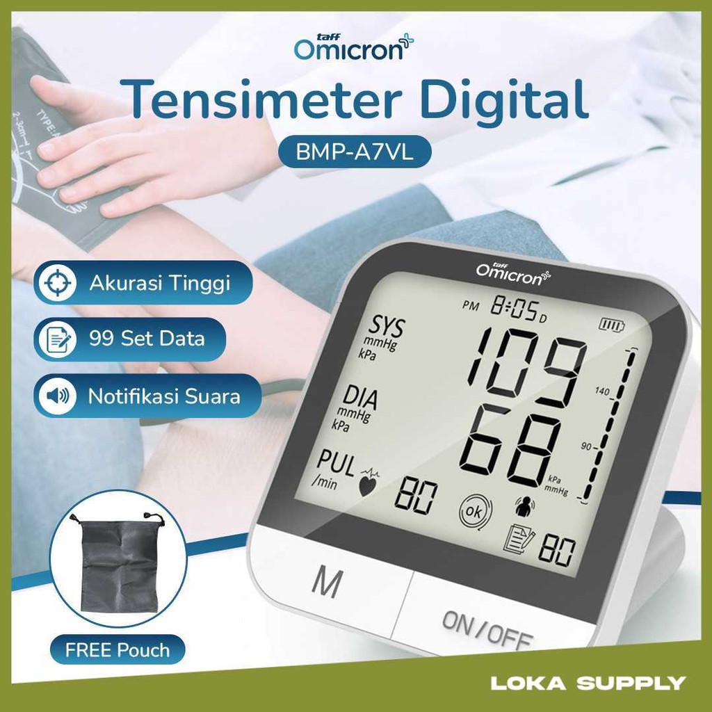 TaffOmicron Tensimeter Digital Pengukur Tekanan Darah English Voice - BMP-A7VL