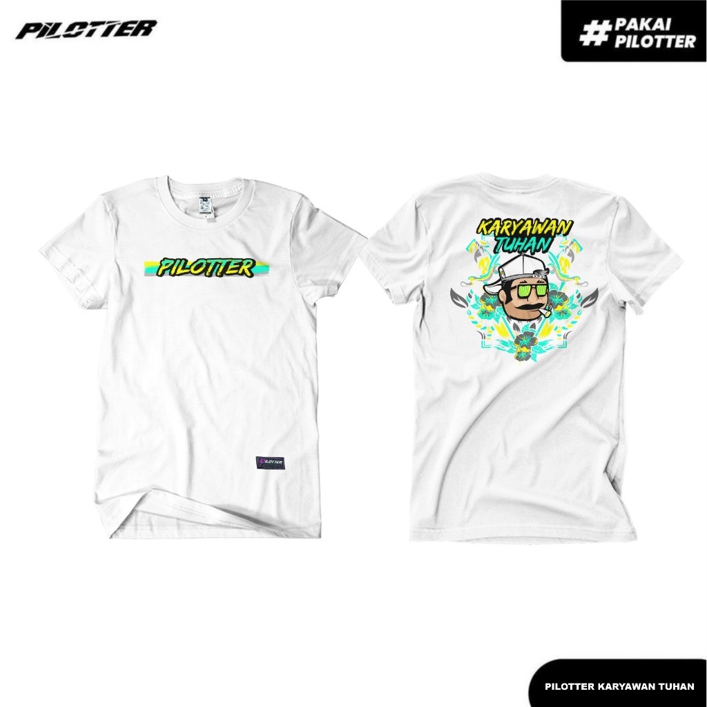 (COD) Pilotter Kaos Karyawan Tuhan Original Free Sticker