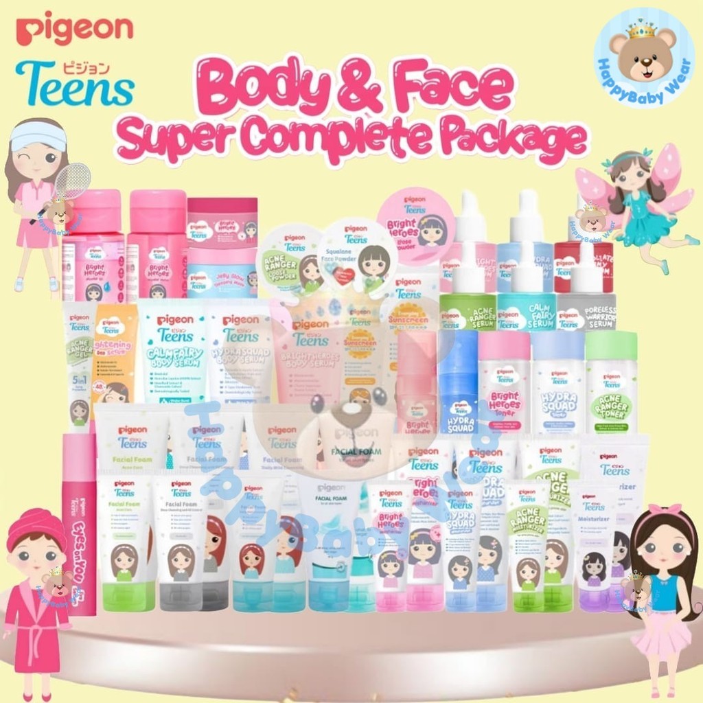 PIGEON TEENS ALL SERIES | Bright Acne Hydra All Skin - Facial foam / Serum / Moisturizer / Compact /