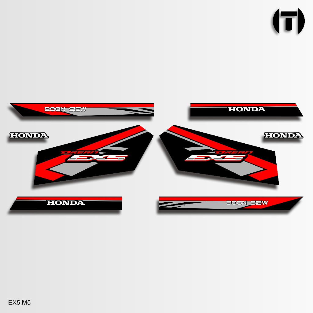 STRIPE STRIKE STIKER COVER SET BODY COVERSET Honda EX5 Dream EX5.M5