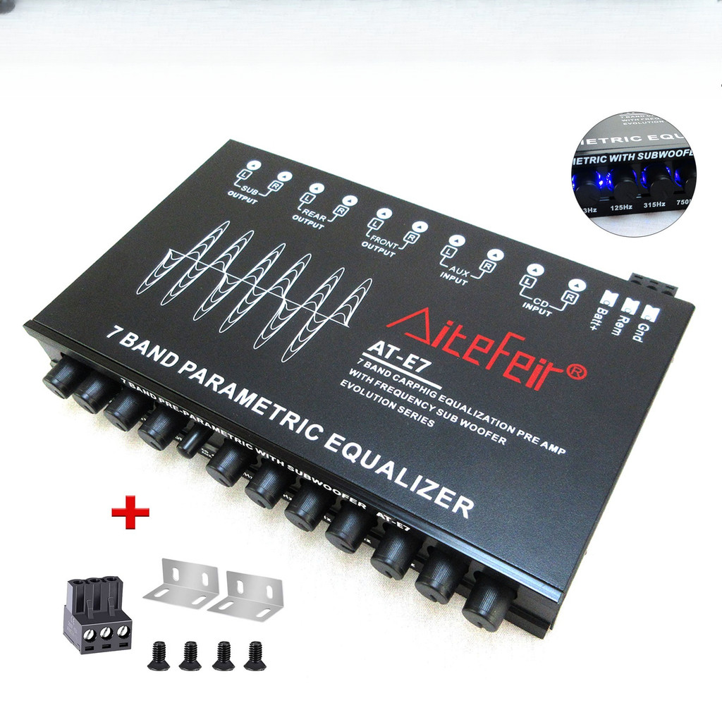 7 Band Car Equalizer Multifunctional Car Audio EQ Tuning Crossover Amplifier Parametric Equalizer Ca