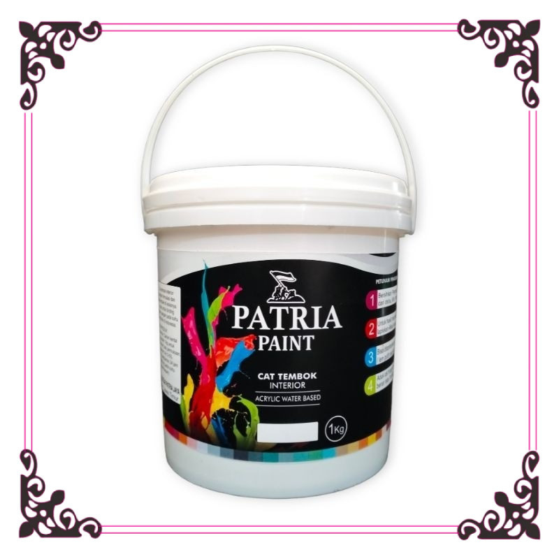 Cat Tembok 1KG / Cat Kamar ruang tamu interior KALENGAN / PAIL By Patria Paint