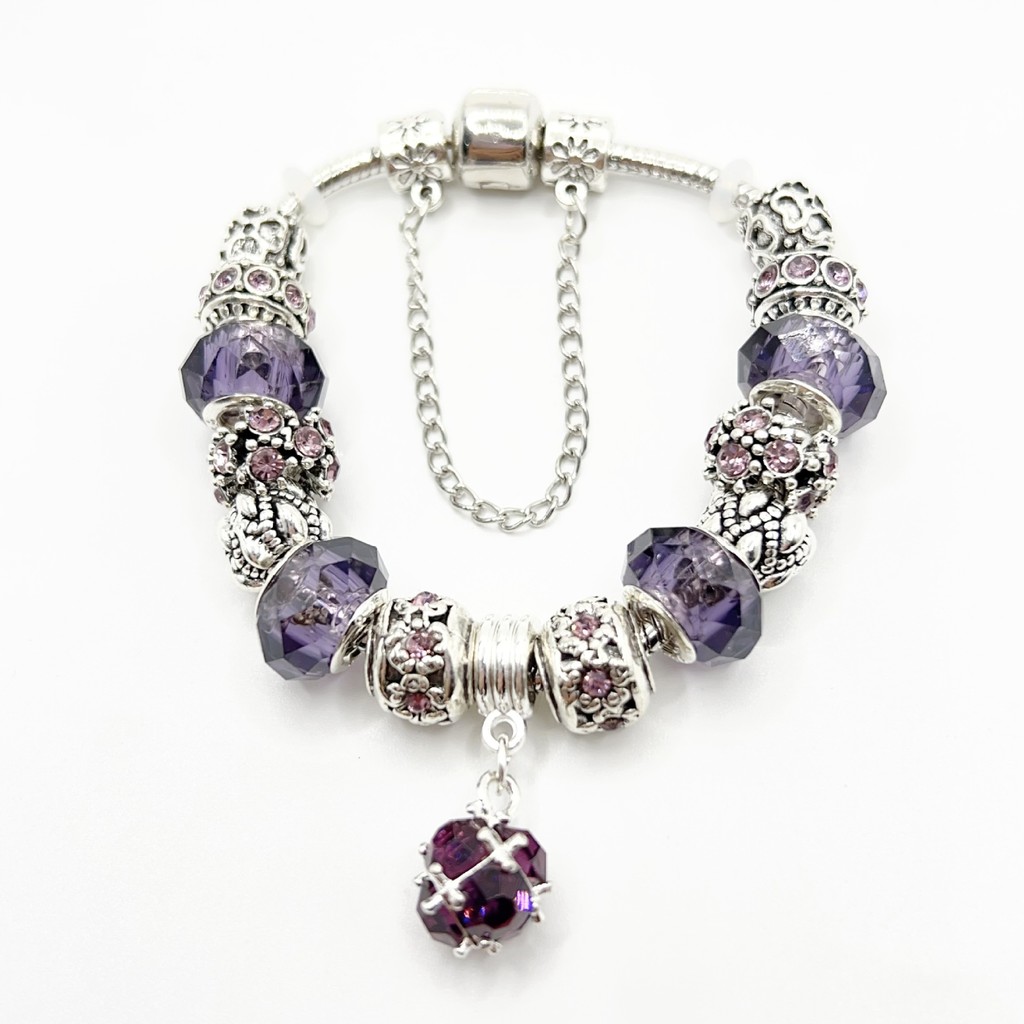 Hadiah perhiasan kristal, gelang manik-manik wanita, gelang manik-manik kristal, gelang paduan