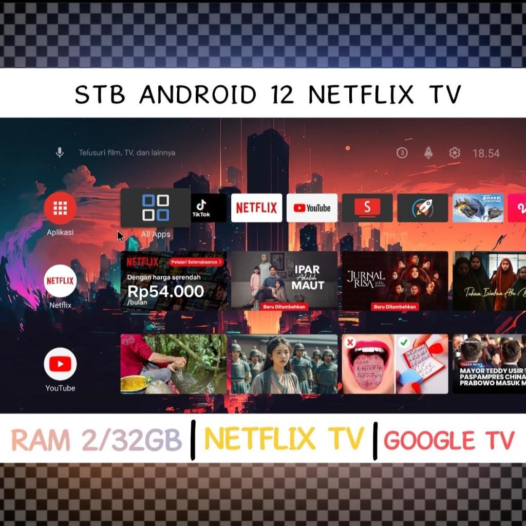 STB ANDROID | SET TOP TV BOX RAM 2GB/32GB ROM | OS Android 11 4k UHD and Netflix Certified