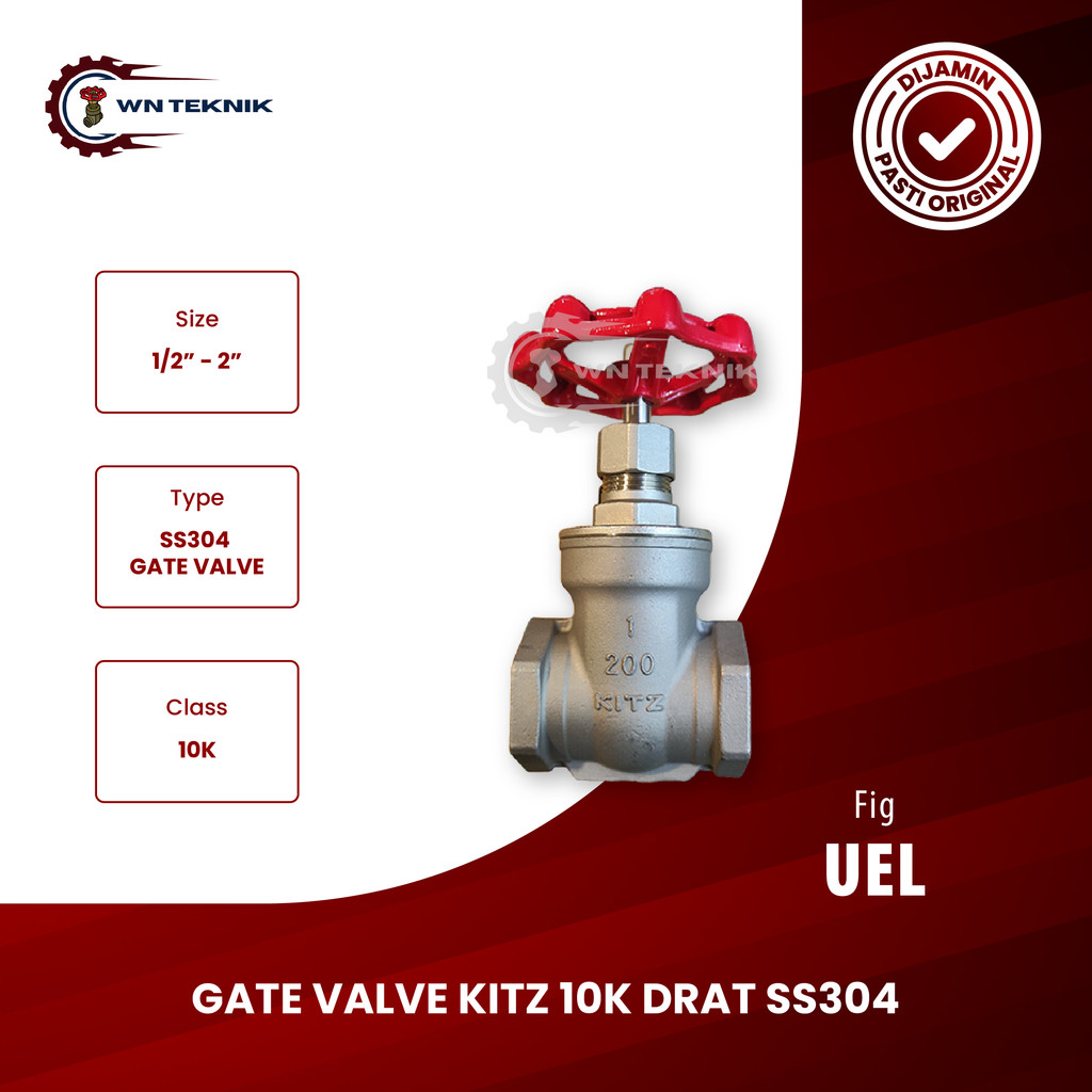 GATE VALVE KITZ SS304 1" INCH DRAT 10K ORIGINAL