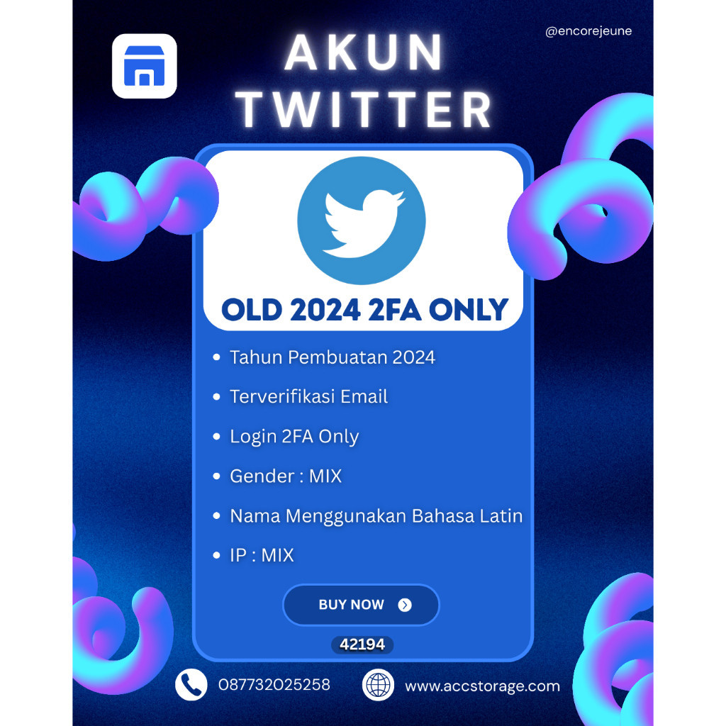 Akun Twitter Tua | Twitter OLD  | Tahun 2024 | Geo Mix |  | 2FA ON | Include Token