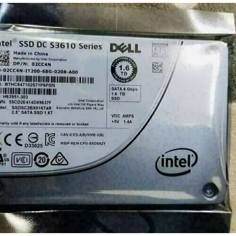 For Intel/DELL 1.6TB S3610 Series 1.6TB SSD DC 2.5" SATA III (SSDSC2BX016T4R) SSD