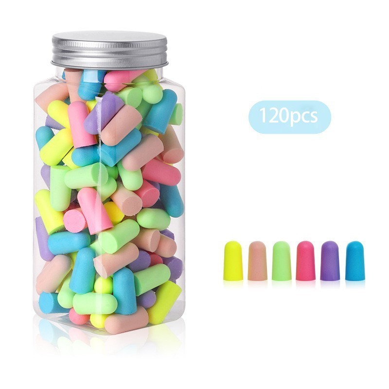 60/120Pcs Earplugs Tidur Peredam Suara Busa Penutup Telinga Anti Bising
