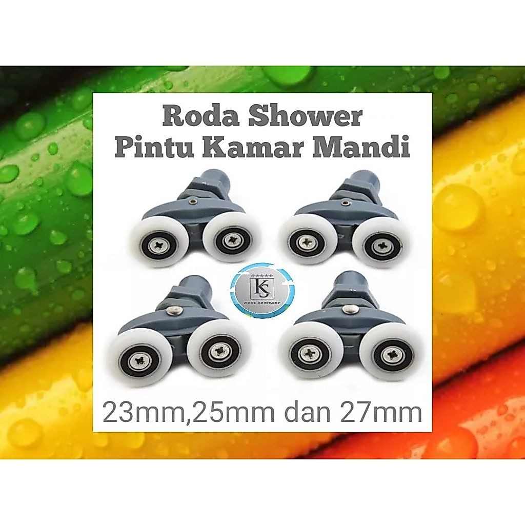 Roda Doble Pintu Kamar Mandi Shower Box 23mm,25mm,27mm/Roda Shower Sliding/Roda Roller Box