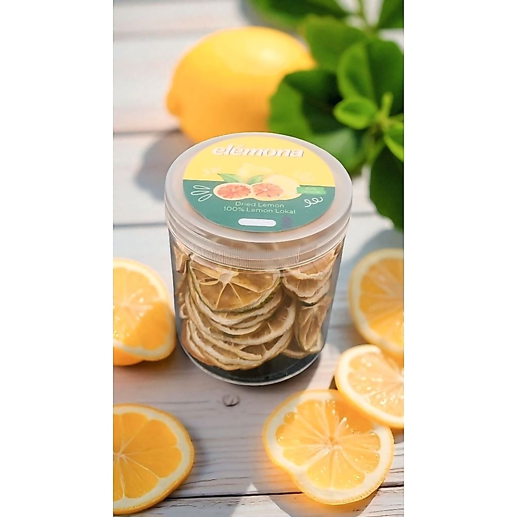 Dried Lemon Slice/Lemon Kering Iris Preminum kemasan jar 10gram,25gram,50gram,100gram