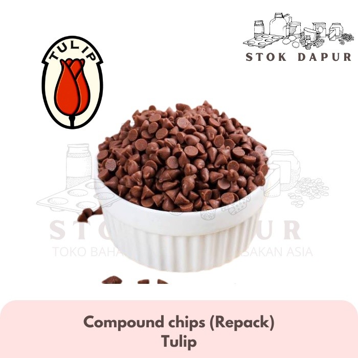Tulip Dark Chocolate Chip / Choco Chip Biasa Cokelat Chips 6mm Repack