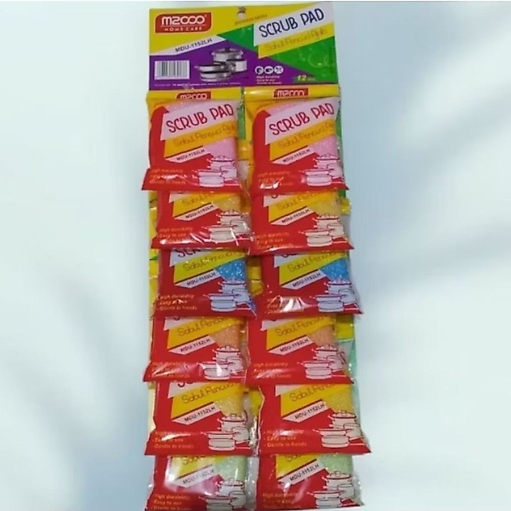 (12pcs)M2000 Sabut Cuci Piring Sabut Pencuci Ajaib Srub Pad Warna