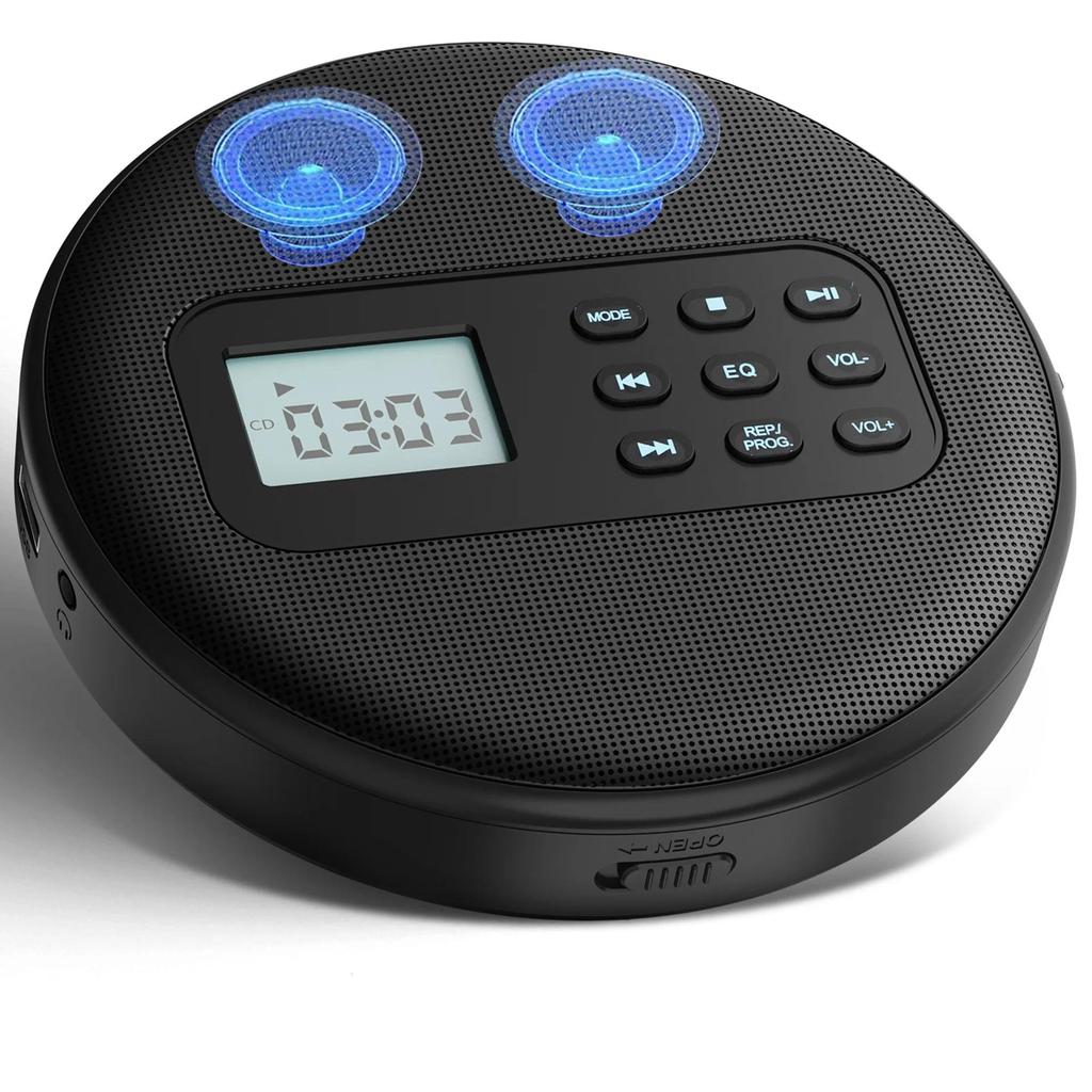 PM20 Portable CD Player MP3 Music sc Album with Dual Speakers Export CD Player for OntheGo Entertain