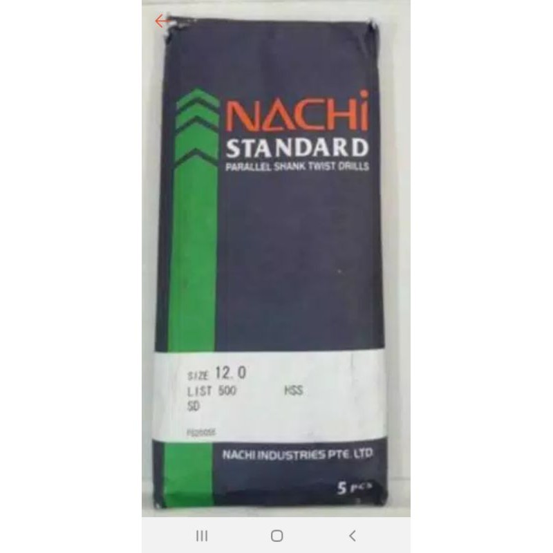 AUPSHOP Mata bor 12 mm Nachi twist drill 12mm mata bor besi/ kayu 12 mm