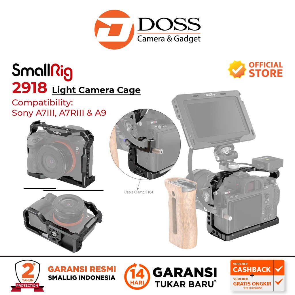 SmallRig 2918 Light Camera Cage for Sony A7 III A7R III A9