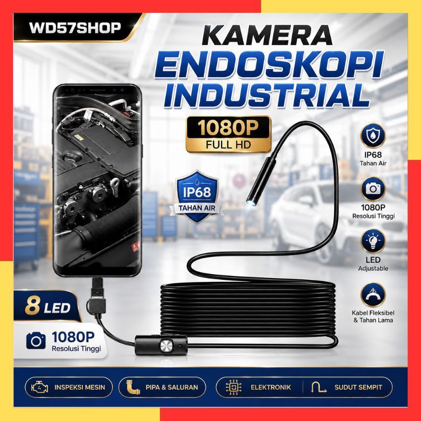 Kamera Mini Kecil Pengintai Tersembunyi Camera Endoskop HD Cctv Sisi Tv Hp Android USB Endoscope Lam