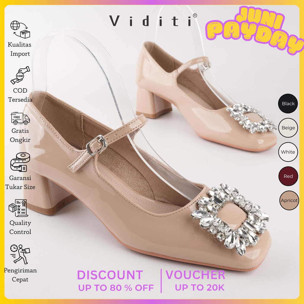 Viditi Zelia Block Heels 5 cm | Shoes | Sepatu Import Wanita | Nikahan | Wisuda | Seserahan | Pesta