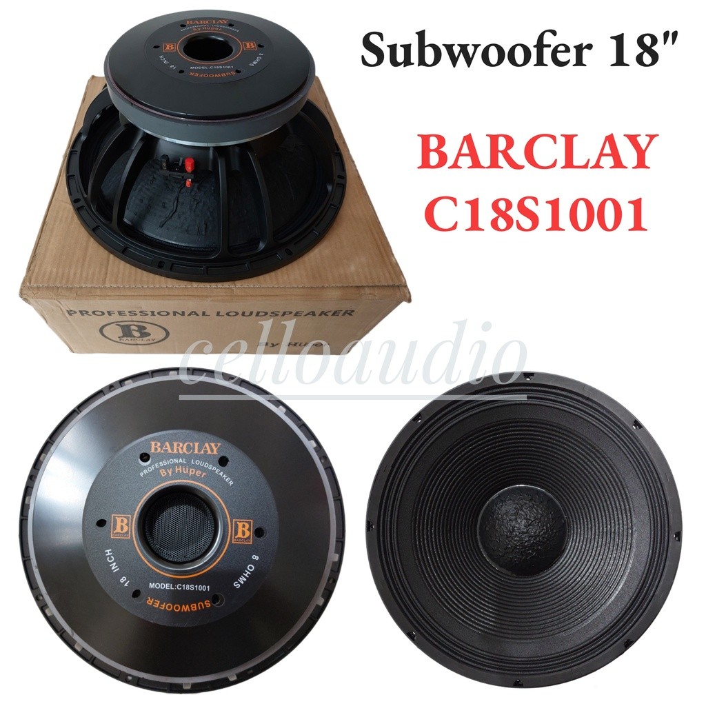 Speaker Komponen 18 ch Huper BARCLAY C18S1001 Subwoofer 18"