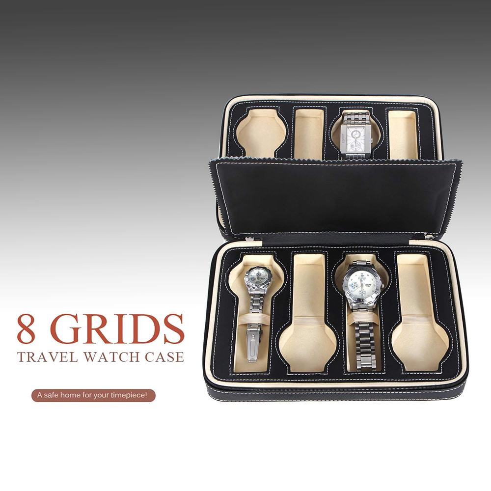 Kotak Jam Tangan Travel Watch Case Display Box Bahan Kulit 8 Grid - L-001 -001