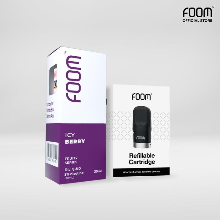 Paket Bulanan FOOM Cartridge + Liquid Fruity V2 Series - Icy Berry