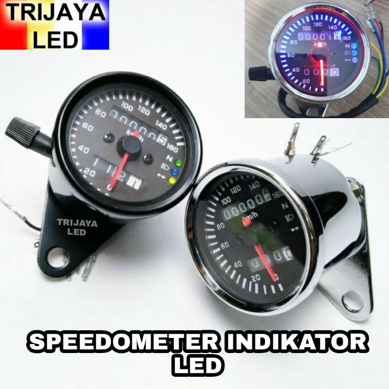 (sinar28) Speedometer Kilometer Plus Indikator Led RX King MegaPro Vixion Universal Speedmeter Bulat