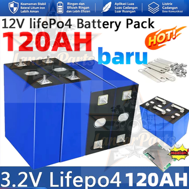 [FREE BMS]Battery Lifepo4 12v 100ah/120AH plus BMS Baterai LiFePO4 12.8V 25.6V 100AH Lithium Battery