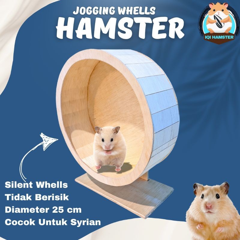 Mainan Hamster Jogging Wheel 25cm - Silent Wheel Kayu