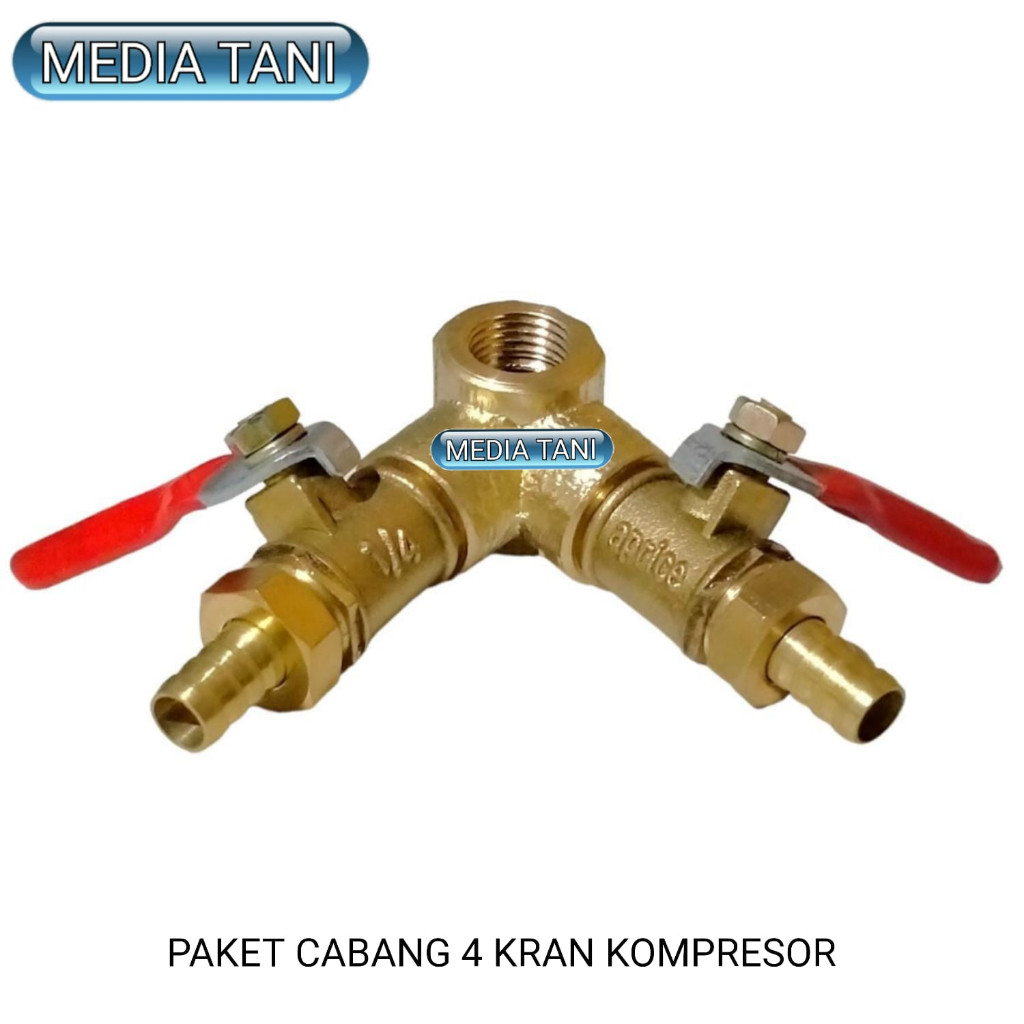 kran kompresor angin 1/4 CABANG 4 kran selang kompresor angin 1/4 kran angin kompresor sambungan kra