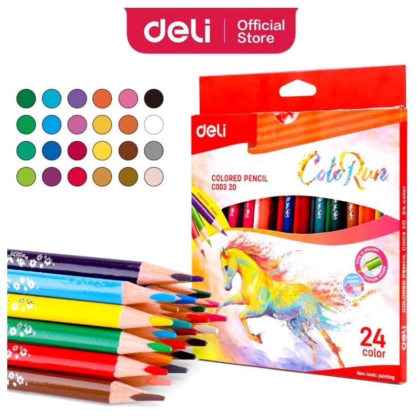 

Deli Color Pencil / Pensil Warna Anak Isi 24 PCS - EC00320