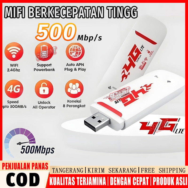 【Ready Stock】Modem WIFI USB 500Mbps 4G LTE Wi-Fi Portabel All Operator LTE Modem Wifi Portabel 4g Ka