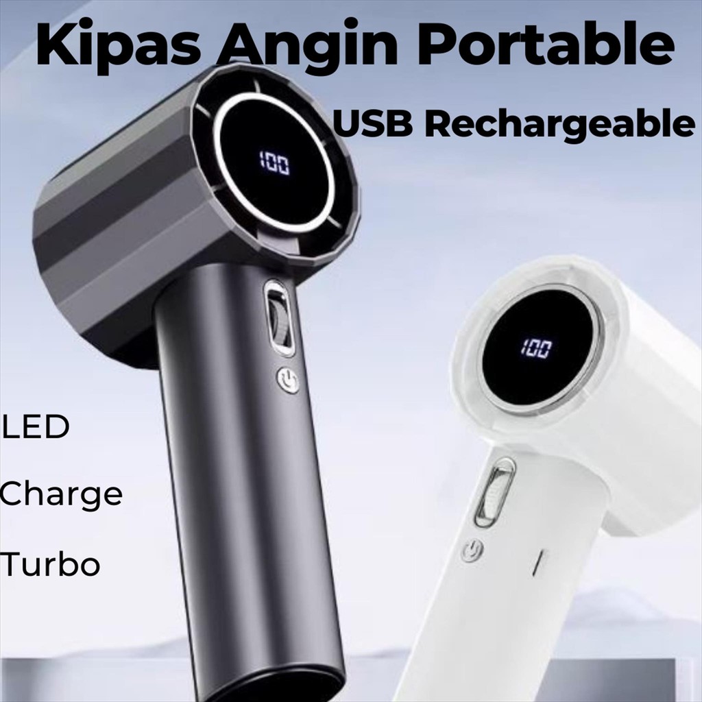 Kipas Angin Turbo - Kipas Angin Portable - Kipas Angin LED - Kipas Angin Tangan - Kipas Tangan - Por