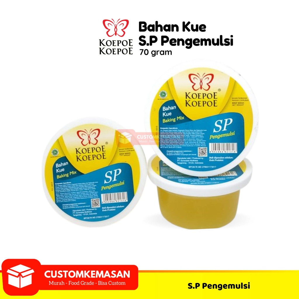 

SP PENGEMULSI KOEPOE KOEPOE 70g / SP EMULSIFIER PELEMBUT KUE / SP KUPU KUPU