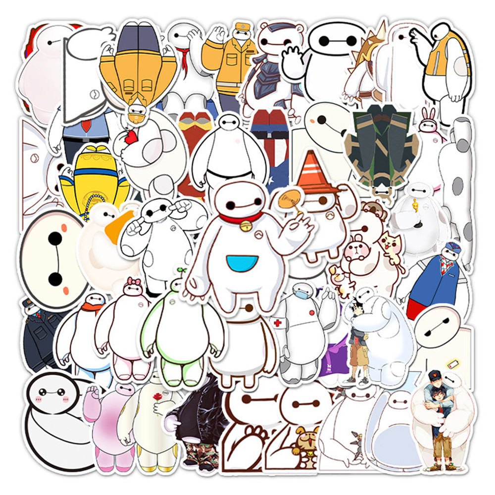 

10/30/50pcs Disney Movie Big Hero 6 Stickers Kawaii Baymax Graffiti Sticker Phone Water Bottle Luggage Cute Cartoon Anime Decals