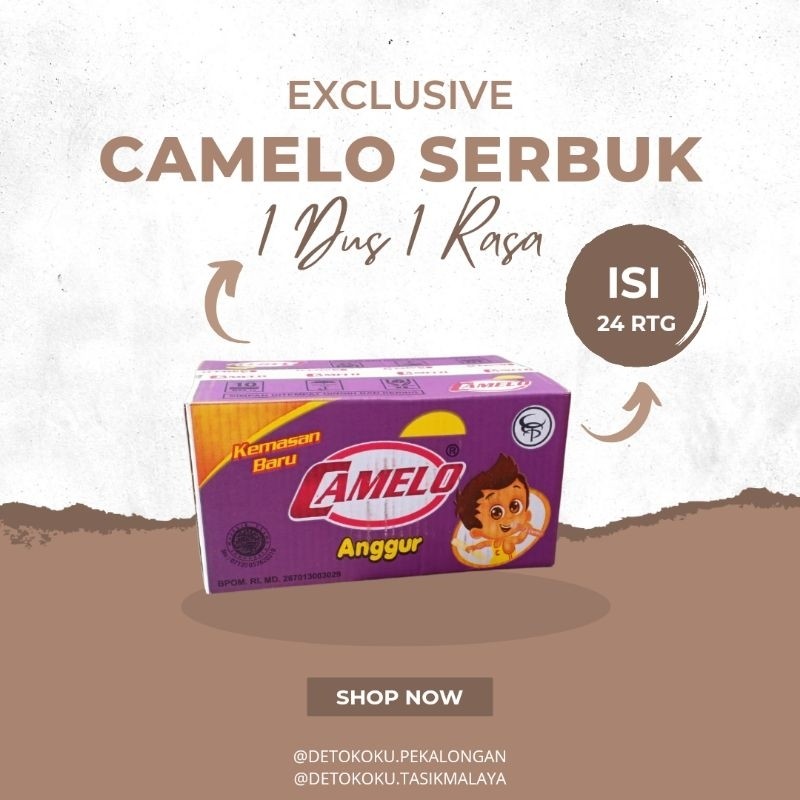 

JAMIN MURAH !!!Es Camelo Serbuk - 1 Dus 1 Rasa isi 240pcs(BISA LANGSUNG ORDER)