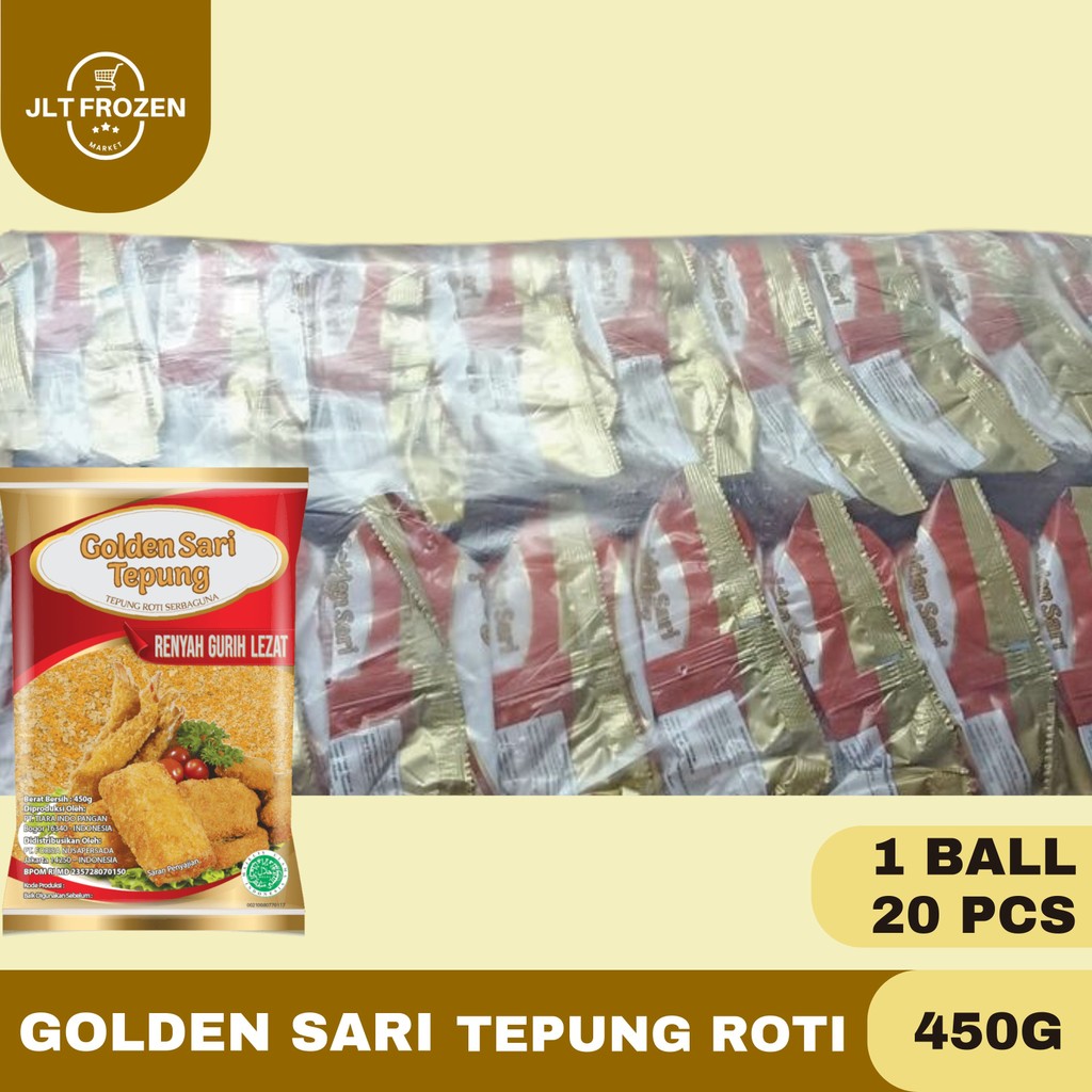 

Golden Sari Tepung 450G -1 Ball / 20 PCS / Tepung Roti Serbaguna / Breadcrumbs / Tepung Mix / Tepung Panir