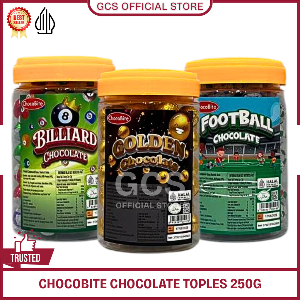 

Chocobite Golden Billiard Football Chocolate Coklat Emas Toples 250g