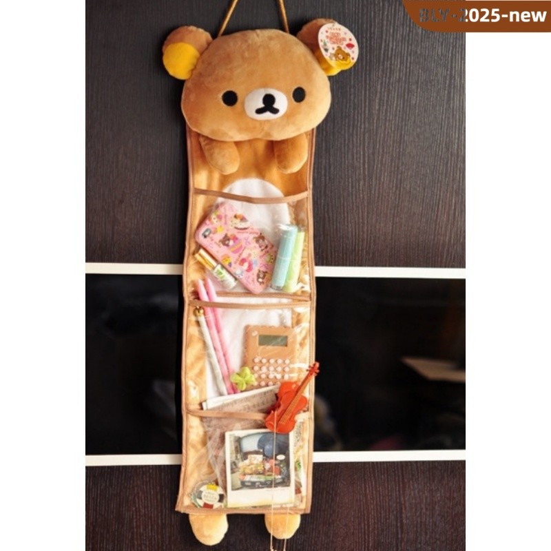 

cute Rilakkuma Wall Hanging Bag Cartoon Relaxbear Brother Door Hanging Large Capacity Kawaii Student Dormitory Sundries Storage