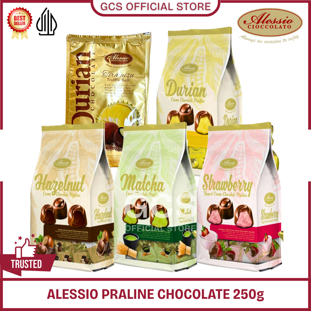 

Alessio Cioccolato Chocolate Praline Durian Hazelnut Matcha Strawbery Coklat Malaysia Singapore 250g