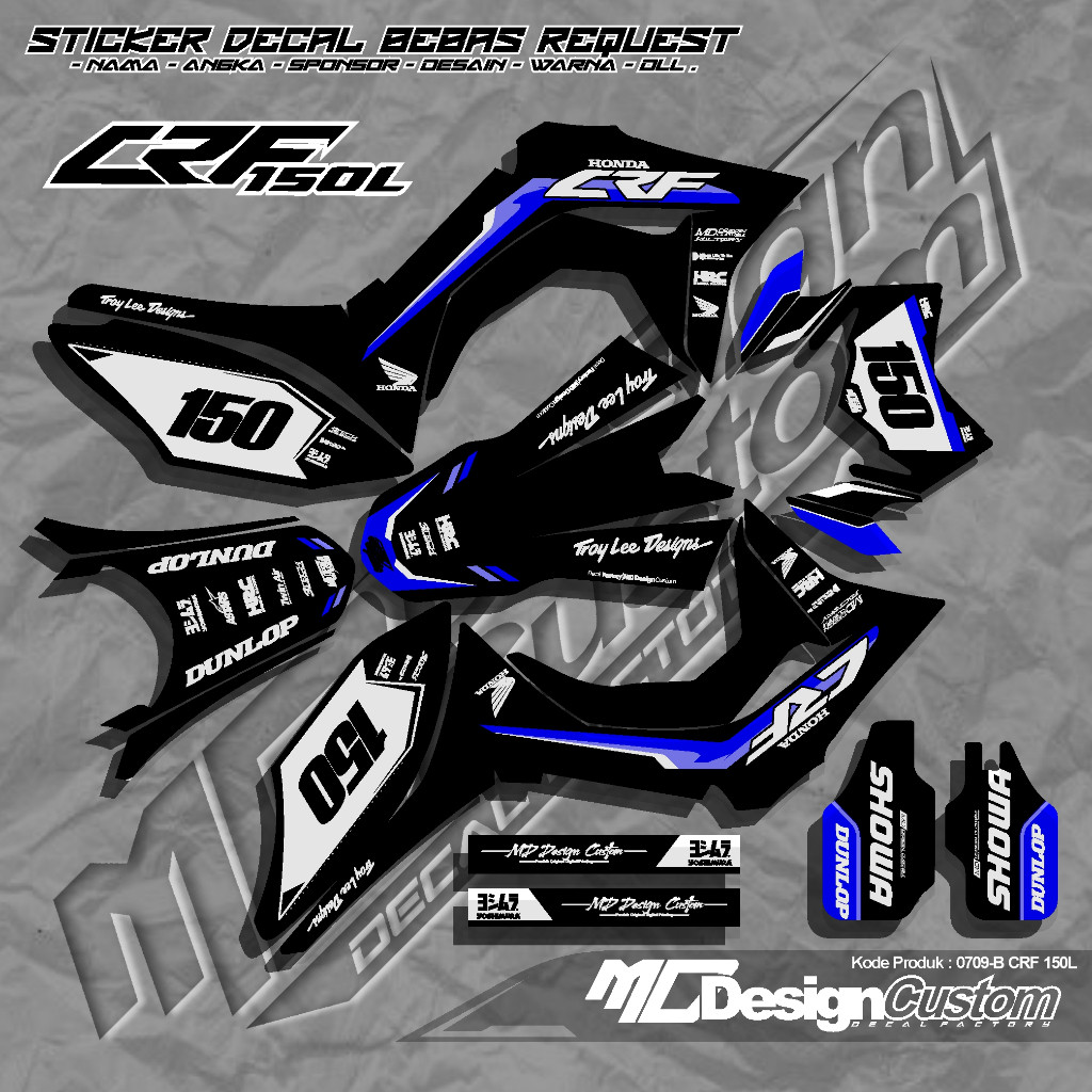 B-0709 (COD) Sticker Decal CRF 450 / CRF 150L FullBody Bebas Request Terbaru - Sticker Premium CRF T