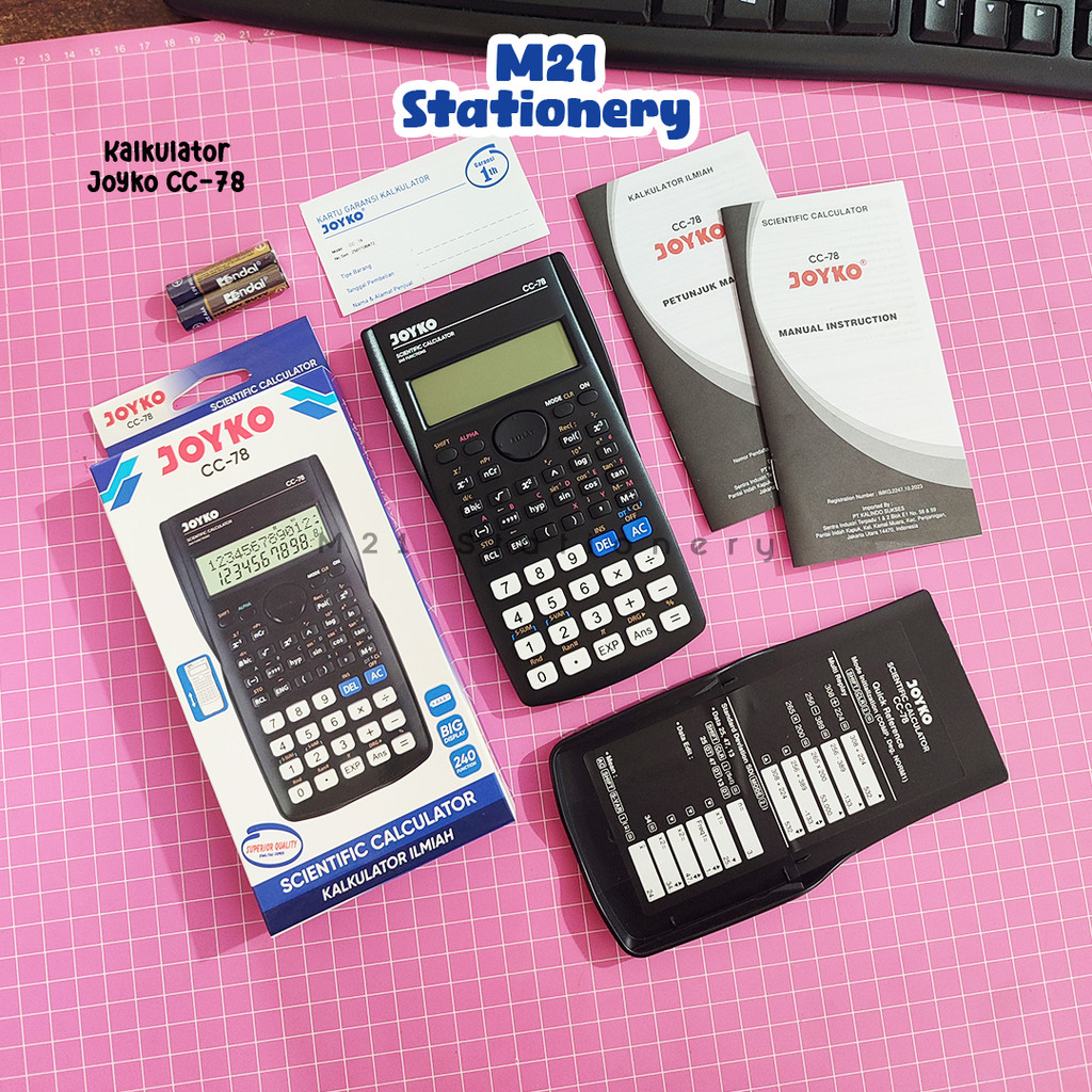 

KALKULATOR SCIENTIFIC JOYKO CC-78 / CC78 ORIGINAL 240 FUNGSI CALCULATOR SAINS ILMIAH ATK KAMPUS